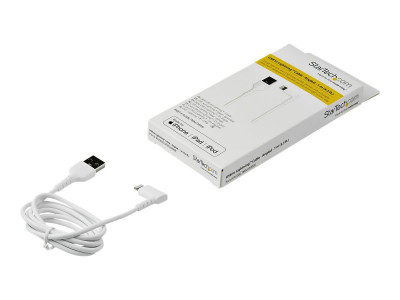 Startech : 1M ANGLED LIGHTNING TO USB CABLE-APPLE MFI CERTIFIED-WHITE