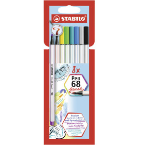 STABILO feutre de dessin Pen 68 brush, étui en carton de 24