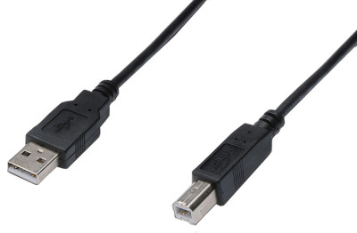 DIGITUS Câble de raccordement USB, USB-A - USB-B mâle, 0,5 m