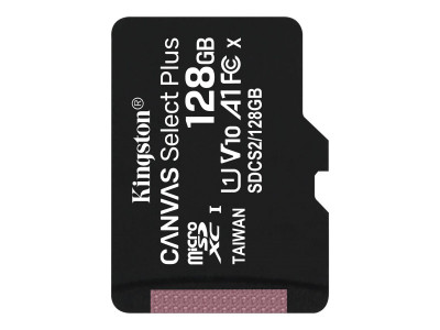 Kingston : 128GB MICROSDXC CANVAS SELECT 100R A1 C10 sp W/O ADAPTER