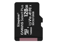 Kingston : 128GB MICROSDXC CANVAS SELECT 100R A1 C10 sp W/O ADAPTER