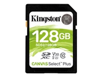Kingston : 128GB SDXC CANVAS SELECT PLUS 100R C10 UHS-I U3 V30
