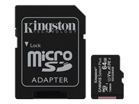Kingston : 64GB MICROSDXC CANVAS SELECT 100R A1 C10 card + SD ADAPTER