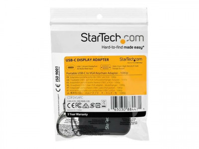 Startech : PORTABLE USB C TO VGA ADAPTER QUICK-CONNECT KEYCHAIN 1080P