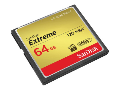 SANDISK : CF card 64GB EXTREME 120MB/S - 85MB/S WRITE