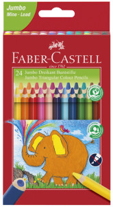 FABER-CASTELL Crayons de couleur triangulaire Jumbo, étui 6