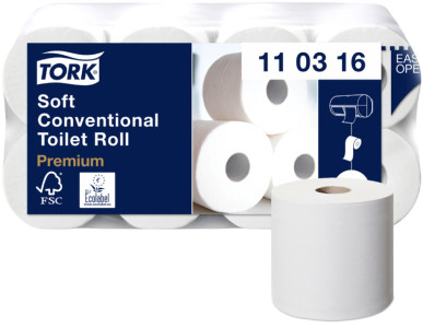 TORK Papier toilette, 3 plis, blanc