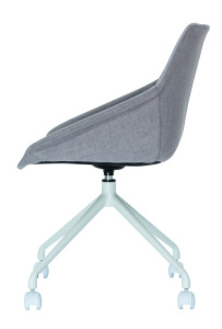 PAPERFLOW Chaise visiteur LUGE, set de 2, blanc / gris