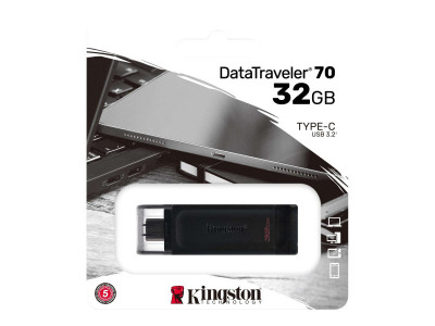 Kingston : 32GB USB 3.2 DATATRAVELER 70 USB TYPE-C