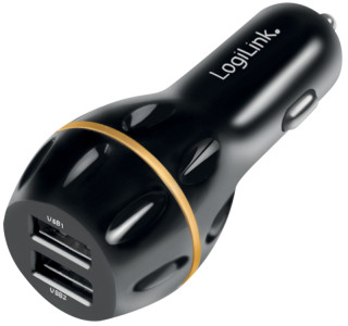 LogiLink Chargeur USB pour voiture, 2 ports, technologie QC