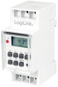 LogiLink Minuterie numérique, montage sur rail DIN, blanc
