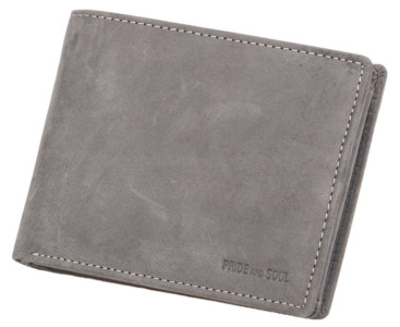 PRIDE&SOUL Porte-monnaie RFID, format paysage, cuir, gris