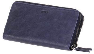 MIKA Portefeuille pour dames, en cuir, couleur : gris-brun