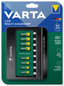 VARTA Chargeur LCD Multi Charger+, 4x piles Mignon AA incl.