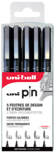 uni-ball Feutre technique PIN ASP008, set de 5