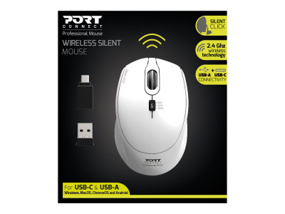 Port Technology : MOUSE OFFICE PRO SILENT WIRELESS WHITE