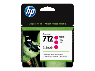 HP : HP 712 3-pack 29-ML MAGENTA DesignJet cartouche encre