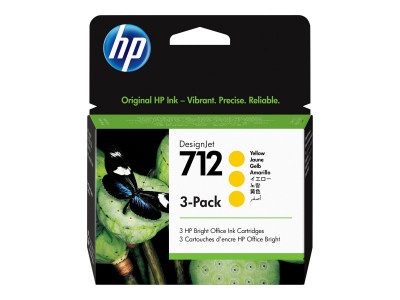 HP : HP 712 3-pack 29-ML YELLOW DesignJet cartouche encre