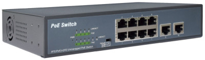 DIGITUS PoE Fast Ethernet Switch, 8 Port + 2 Port Uplink