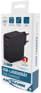 ANSMANN USB-Adapterstecker HOME CHARGER 247PD, schwarz