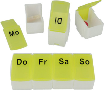 FIRST AID ONLY 7-Tage-Tablettenbox, Kunststoff, weiß/grün