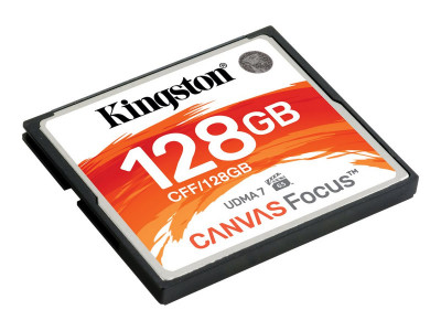 Kingston : 128GB COMPACTFLASH CANVAS FOCUS UP TO 150R/130W UDMA7 VPG-65