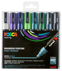 POSCA Marqueur à pigment PC-5M, étui de 8, couleurs pastel
