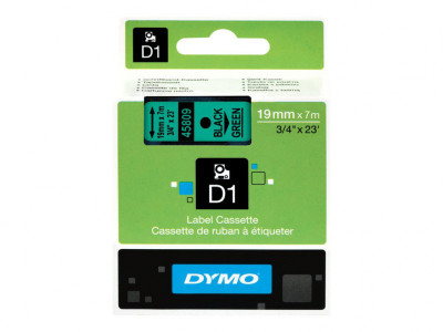 Dymo : D1 - tape DYMo 19MMX7M BLACK/GREEN