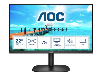 AOC : 21.5IN LCD 1920X1080 16:9 4MS 22B2H/EU 3000:1 VGA/HDMI