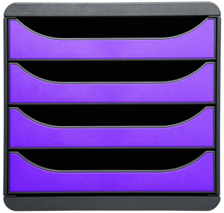 EXACOMPTA Module de classement BIG-BOX, 4 tiroirs, violet