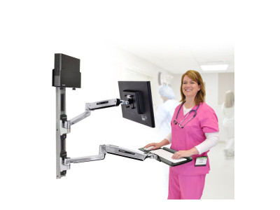 Ergotron : LX SIT STAND WALL MOUNT SYSTEM SMALL BLACK CPU HOLDER POLISHED