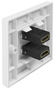 LogiLink Plastron HDMI, 2x femelle HDMI-femelle HDMI, blanc