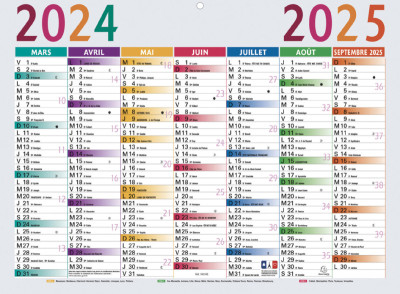 EXACOMPTA Calendrier Multicolore 2021/2022, 430 x 335 mm