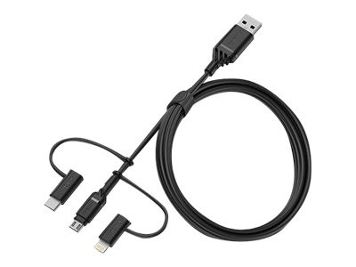 OtterBOX : OTTERBOX 3IN1 USB A MICRO LIGHTNING/USB C cable BLACK