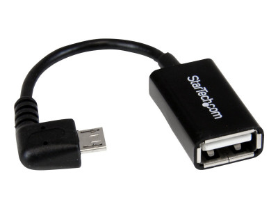 Startech : RIGHT ANGLE MICRO USB MALE TO USB FEMALE OTG HOST cable - 5IN