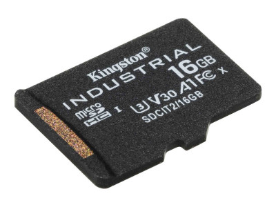 Kingston : 16GB MICROSDHC INDUSTRIAL C10 A1 PSLC card SINGLEpack sans adaptateur