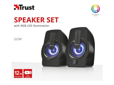 Trust : GEMI RGB 2.0 SPEAKER SET BLACK