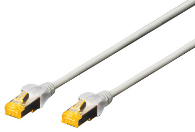 DIGITUS Câble de brassage Cat.6A, S/FTP, 1,0 m, par 10, gris