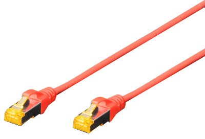 DIGITUS Câble de brassage Cat.6A, S/FTP, 2,0m, par 10, rouge