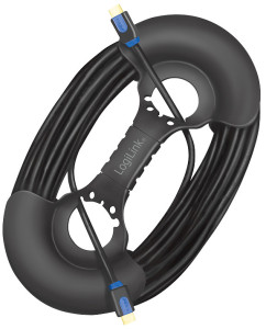 LogiLink Enrouleur de câble, pour câbles de 2 à 20 m, noir