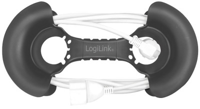 LogiLink Enrouleur de câble, pour câbles de 2 à 20 m, noir