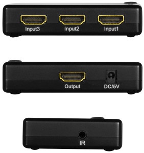 LogiLink Commutateur Full HD Small HDMI, 3 ports, noir