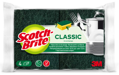 Scotch-Brite Eponge à récurer Classic, paquet de 4