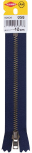KLEIBER Fermeture éclair, métal, longueur: 120 mm,bleu jeans