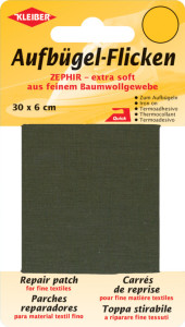 KLEIBER Patch thermocollant Zephir, 300 x 60 mm, gris foncé
