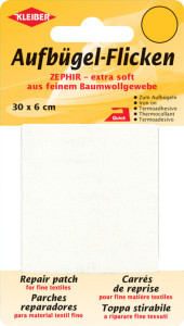 KLEIBER Patch thermocollant Zephir, 300 x 60 mm, gris clair
