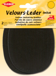 KLEIBER Patch thermocollant en velours, ovale, noir