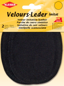 KLEIBER Patch thermocollant en velours, ovale, noir
