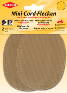 KLEIBER Mini patch thermocollant, fin velours côtelé, gris