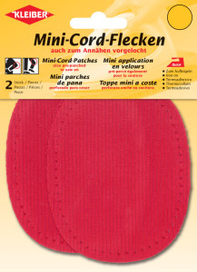 KLEIBER Mini patch thermocollant, fin velours côtelé, rouge